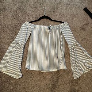 American Eagle Off Shoulder Top with Flare Sleeve